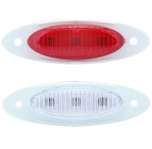 3 LED Red M5 Marker and Clearance Light with .180 Male Bullet Plugs