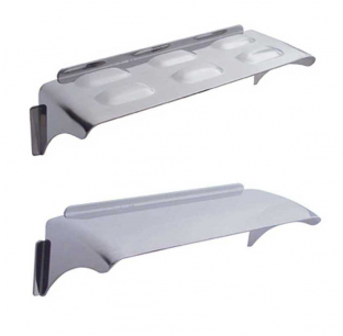 Stainless Steel 4x6 Dual Rectangular Headlight Visor - Curved Edges, Fits Most Trucks