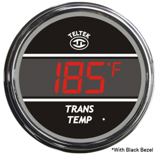 Kenworth 2006+ Transmission Temperature Gauge, Red with Black Bezel