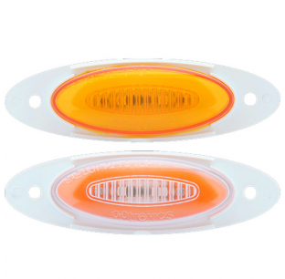 6 LED Amber GloLight M5 Series Marker and Clearance Light with .180 Male Bullet Plugs