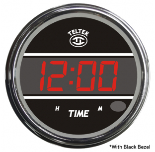 Kenworth 2006+ 12/24 Hour Clocks, Red with Black Bezel