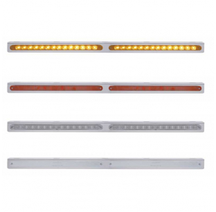 25 Inch Stainless Bracket with Two 14 LED 12 Inch Light Bars - Red or Amber LED Options - United Pacific