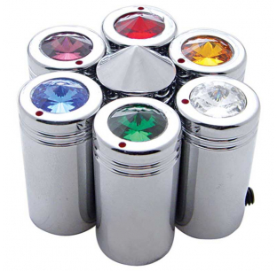 Chrome Aluminum C.B. Knob with Colored Diamond - 7 Options - Fits Most Trucks - United Pacific Warranty