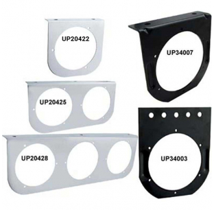4 Inch Light Bracket with Flange - 5 Options, Stainless or Black Steel, Fits Most Trucks - United Pacific