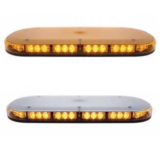 42 LED Micro Strobe Warning Bar Light - Amber/Clear, 24 Flash Patterns, Magnet/Permanent Mount, Fits Most Trucks, United Pacific Warranty