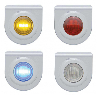 Stainless Steel Light Bracket with 3 LED Mini Light - Amber, Red, Clear Lens - Fits Most Trucks - United Pacific