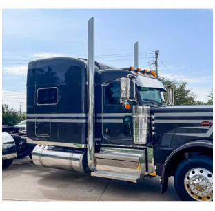 Peterbilt 389 2018+ 3 Piece 7 Inch Chrome Plated Stainless Steel Exhaust System