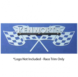 Kenworth Side of Hood Logo Trim - Stainless Steel, 23.5