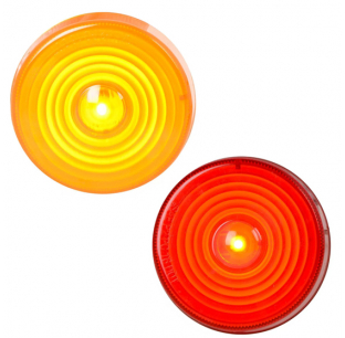 2.5 Inch Highway Series Single LED Light - Sealed Polycarbonate, 12V, Easy Install, Amber or Red Options