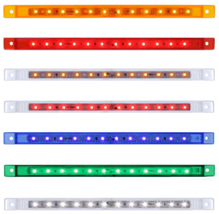 12 LED 10 Inch Ultra Thin Marker Light Bar - Single Function, Multiple Colors, Interior Use Only