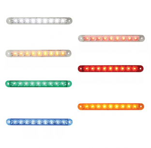 6.5 Dual Function LED Light Bar - Sealed Polycarbonate Lens, Surface Mount, Multiple Colors, Hardwired, Turn/Marker/Clearance, Interior Use