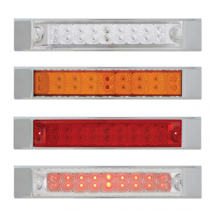12 Inch Spyder LED Light Bar with Sealed Polycarbonate Lens, 18 LEDs, Easy Installation, Available in Amber and Red Options