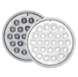 4 Inch 24 LED White Emergency Light with Clear Lens, Continuous/Alternate/Synch Strobe, Fits Most Trucks