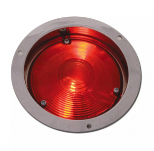 4 Inch Flange Mount Light with Chrome Die Cast Housing, Acrylic Lens, 1157 Bulb, 12V, Replaceable Bulbs, Multiple Lens Colors, Easy Wire Connection