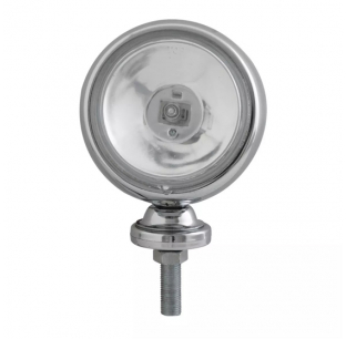 4 Inch Off Road Halogen Lights - Chrome Plated Steel, Glass Lens, 12V, 55W, Adjustable Mount, Clear/Yellow