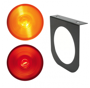 Black Steel L Shape Mounting Brackets with 4 Inch Sealed Lights - Durable, Complete Kit Options Available