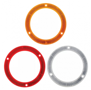 Reflector Ring for 4 Inch Round Light - Acrylic, 5.5x0.375 Inches, Amber/Red/White, 3 Mounting Holes, Hardware Included