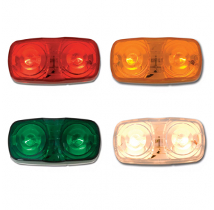 Tiger Eye Two Bulb Marker Light with White Plastic Base - Durable and Bright