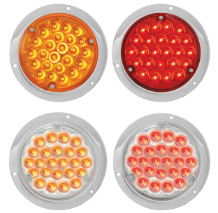 4 Round Pearl 24 LED Lights in Chrome Diecast Housing - Grand General S/T/T