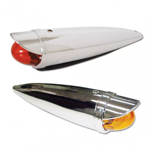 Cab Marker Lights with Chrome Die Cast Housing, Plastic Bezel, and Visor