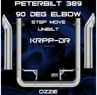 8 Inch Pickett Peterbilt T4 389 Full DR 2011-2015 RP Exhaust Kit with Chrome Top Stacks Options