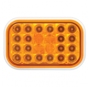 Rectangular LED Light Grommet and Pigtail - Amber/Red Options, 5 1/16 x 3 7/16 x 1 1/8 Inches