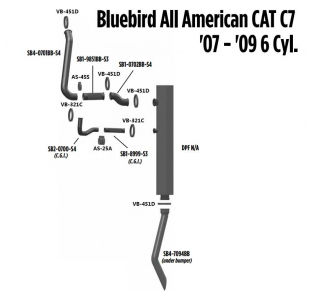 Bluebird All American CAT C7 Exhaust Layout - Fits Perfectly, Clean Design