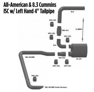 Bluebird All American & 8.3 Cummins Exhaust Layout - Fits Perfectly, Clean Design