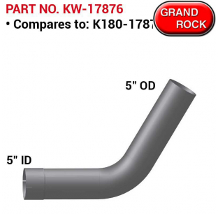 60 Degree Elbow Kenworth Replacement Pipe - Muffler Inlet, Replaces Part # K180-17876, Fits Behind Cab on Mast