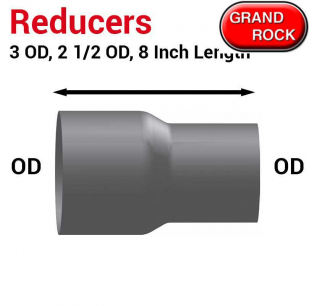 Grand Rock 8 Inch Length Pipe Reducer, 3 Inch O.D to 2.5 Inch O.D, Durable Fitting