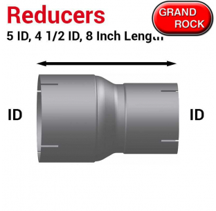 Grand Rock Chrome Pipe Reducer 5 In to 4.5 In I.D., 8 Inch Length