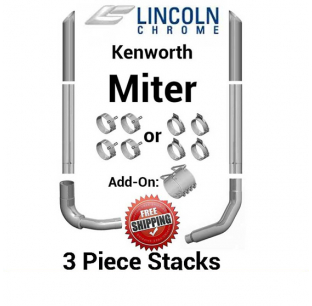 Kenworth W900L T600 T800 W900A W900B 8 Inch Miter Lincoln Exhaust Package