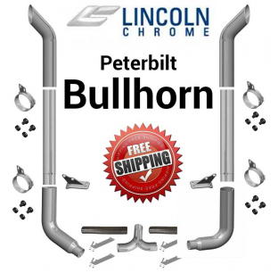 Kenworth W900L T600 T800 W900A W900B 7 Inch Bullhorn Lincoln Exhaust Package