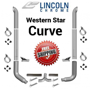 Western Star 7 Inch Lincoln Exhaust Package for Constellation and Heritage Cabs, Free Shipping USA