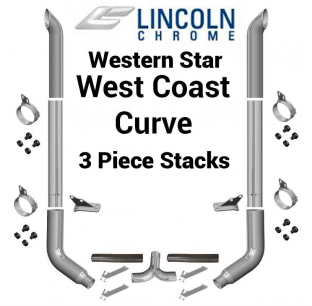 Western Star 6 Inch Lincoln Exhaust Package for Constellation and Heritage Cabs (1988-1999)
