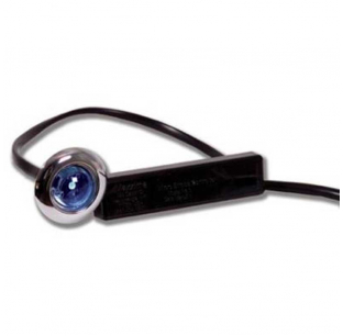 Blue Clear 1 Inch Auxiliary Micro Strobe Light with 11 Flash Patterns, Polycarbonate Lens, and Stainless Steel Bezel