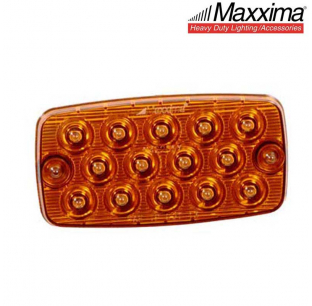 Rectangular Amber Low Profile Surface Mount Park Rear Turn Light - 4.6x2.4x0.4 Inch, 14 LEDs, DOT/SAE Compliant, 12.8V, IP Rated