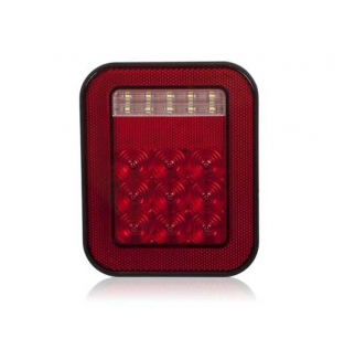 Thin Low Profile Rectangular Three Stud STT/BU Box Light with Red/White LEDs