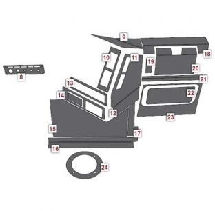 Freightliner Classic/FLD Interior Lower Cab Stainless Steel Trim by Roadworks - Fits Upper Cab Trims RW22903