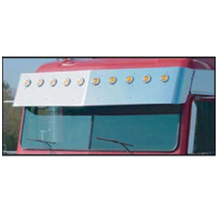 Classic FLD Mid-Roof Louvered Visor with 2 Inch Light Holes - 15.5 Inch Drop - Roadworks - Lights Not Included - 1 Year Warranty