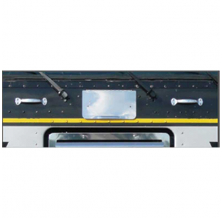 Peterbilt 362 Replacement Above Grill Hinged Door for Logo - Stainless Steel, Roadworks, 1 Year Warranty