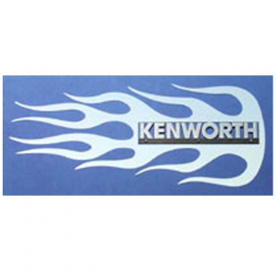 Kenworth Side of Hood Logo Trim - Stainless Steel Blaze 30x12.25 inch - Roadworks