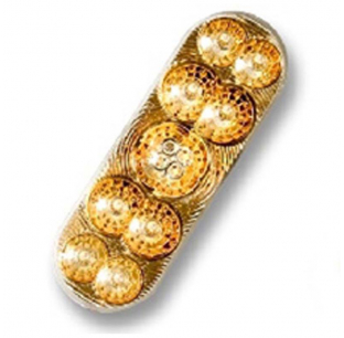 6 Inch Amber Oval Clearance/Marker Light with Gold Reflector
