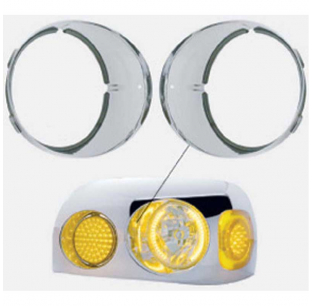 Chrome Freightliner Century Inner Headlight Bezel 2005 & Earlier - Driver/Passenger Side, United Pacific 6-Month Warranty