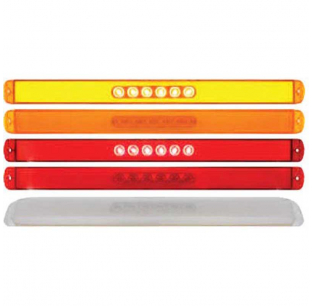 28 LED 17 Inch S/T/T & P/T/C Light Bar with GLO Effect - Amber/Red LED, Clear Lens, Fits Most Trucks