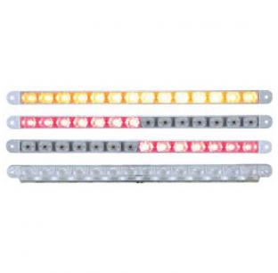 14 LED 12 Inch Auxiliary Strobe Light Bar with Clear Lens, Amber or Red LEDs, 6 Flash Patterns, Fits Most Trucks, United Pacific, 6 Month Warranty