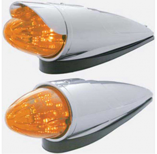 19 LED Amber Auxiliary Watermelon Cab Light Kit with Dark Amber Lens - United Pacific