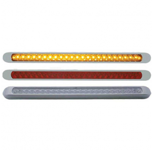 23 SMD LED 17 1/4 Inch Reflector Light Bar with Chrome Bezel - Amber/Red LED Options