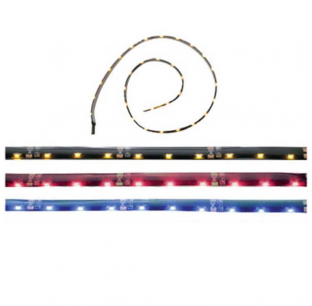 30 LED 19.5 Inch Flex Strip Light - Amber/Red, 12V, Adhesive, Interior Use