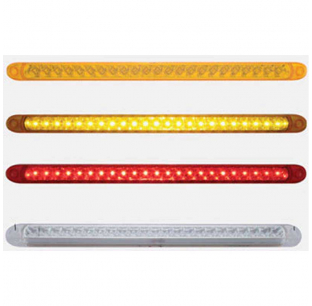 United Pacific 23 LED 17 1/4 Inch Reflector Light Bar - Amber & Clear Lens - S/T/T & P/T/C - 17 1/4 Inch L x 1 Inch W